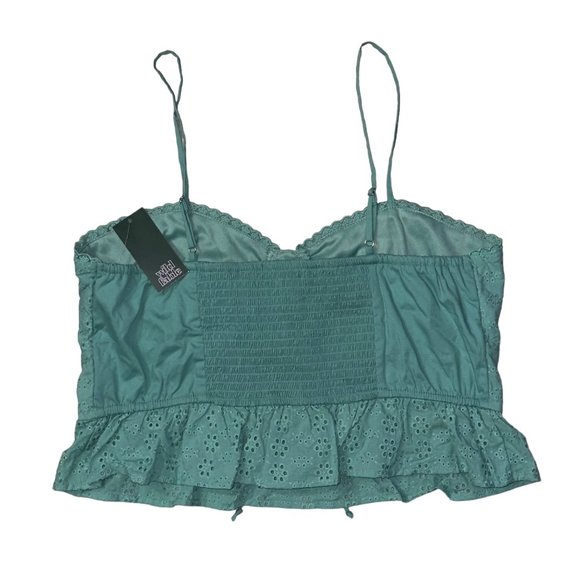 wild fable Women's Tank top Peplum Strappy Lace-Up spaghetti straps Size Large - Picture 7 of 10